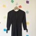 0 Reformation Black White Polka Dot Long Sleeve Slip Midi Dress