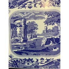 Spode six placemats blue white castle floral cork back collect gift decor trivet