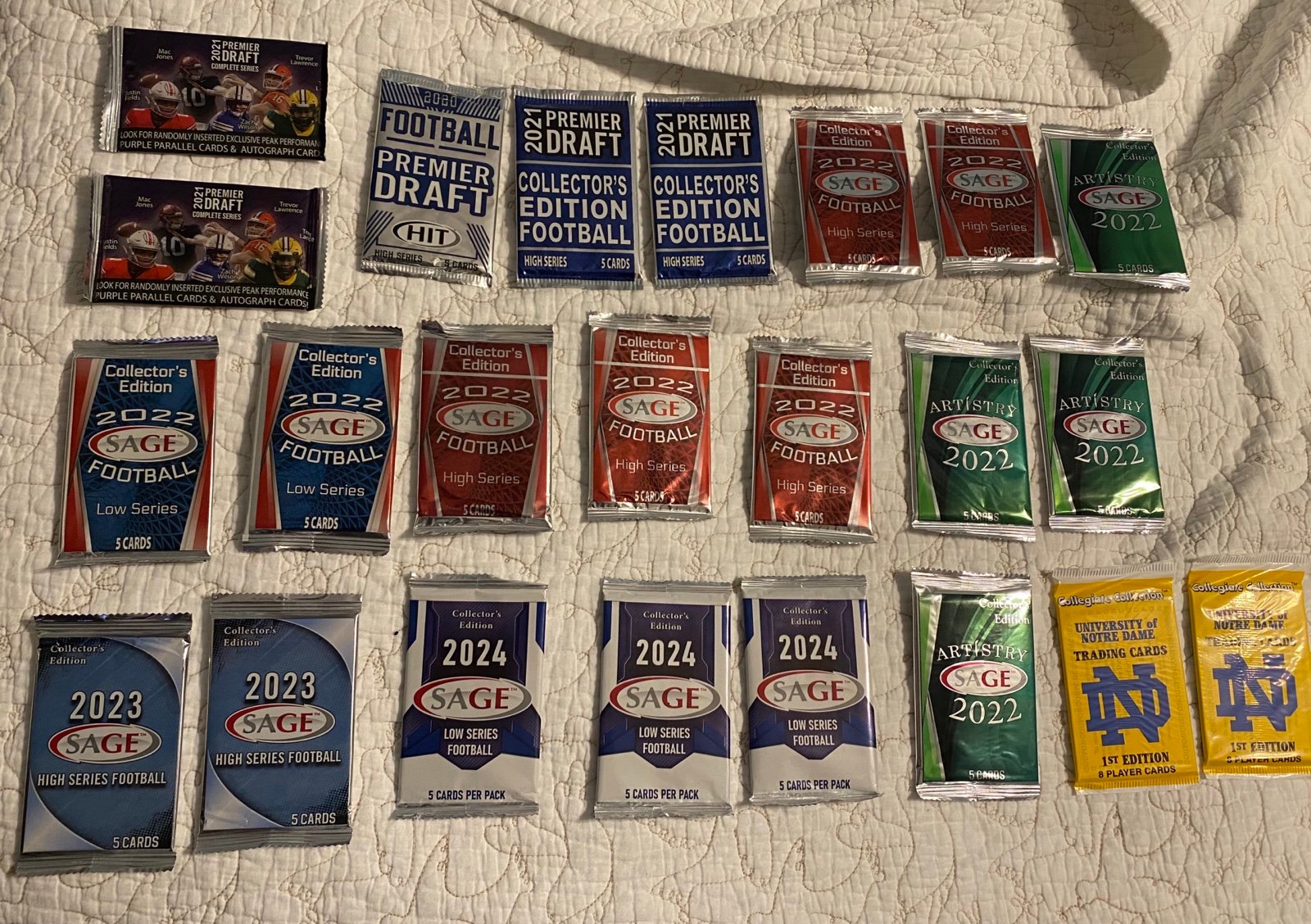 NFL & MLB Card Assorted Sports 29-Pack Bundle
