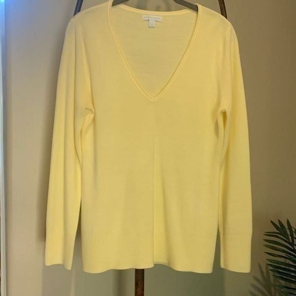 Super Soft Pale Yellow V Neck Sweater