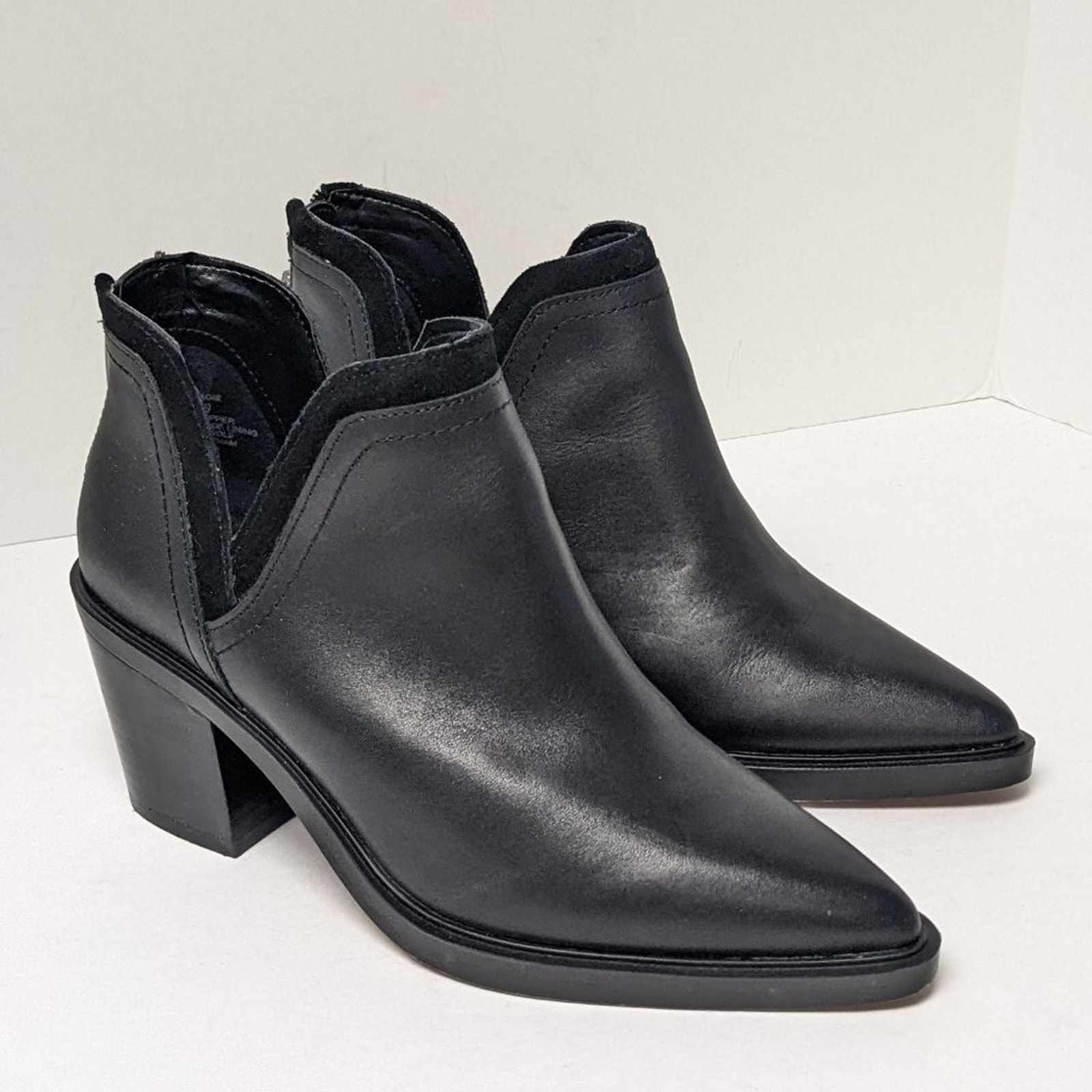 Vince Camuto Riggie Ankle Boots, Black Leather, Women's 8 M