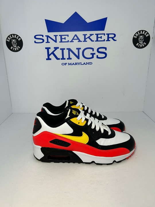 Nike Air Max 90 Low GS Chrome Yellow Black Crimson Size 4.5 Y / 6 W