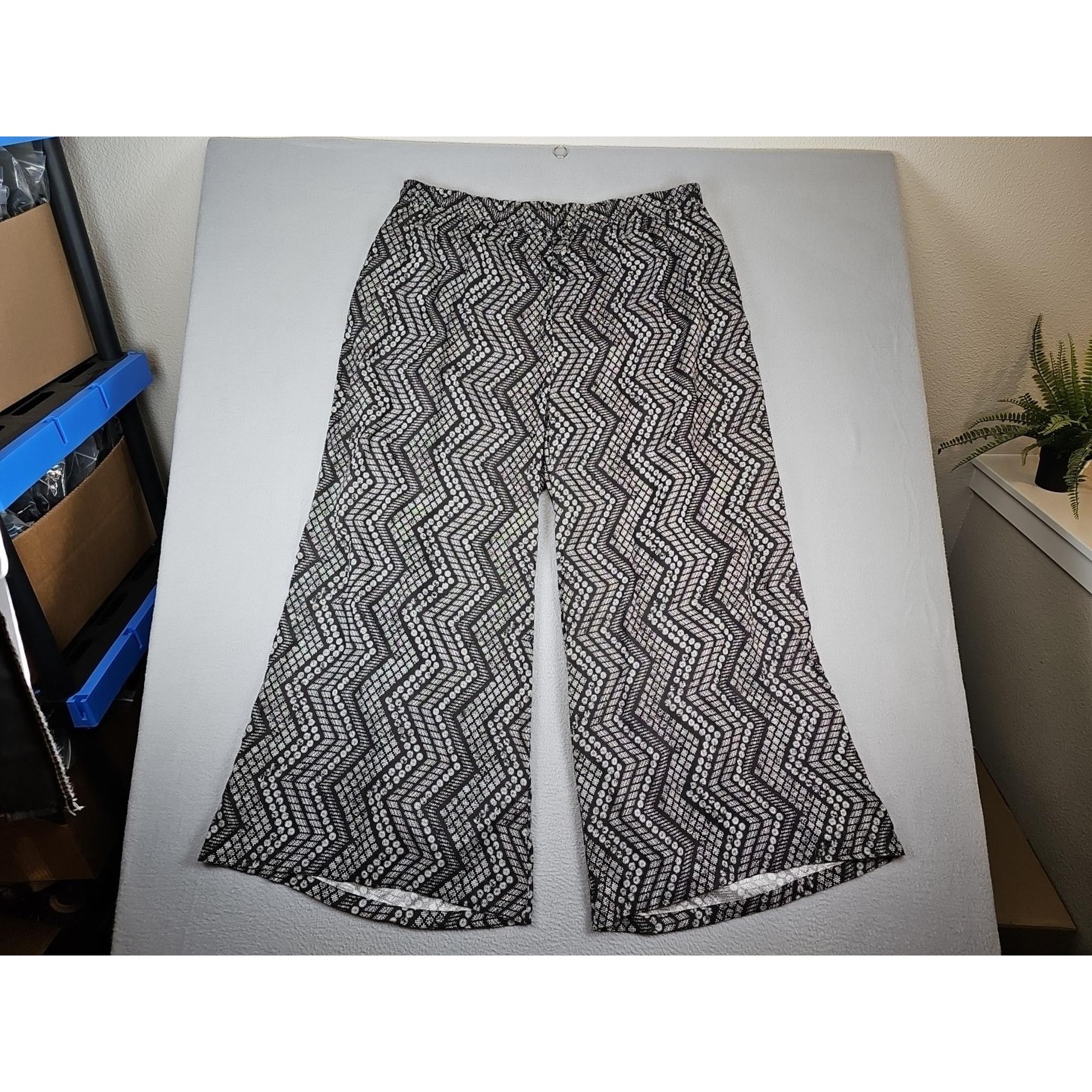 Jane Ashley 100% Rayon Palazzo Pants Size 3X Coastal Beach Casual BOHO Festival