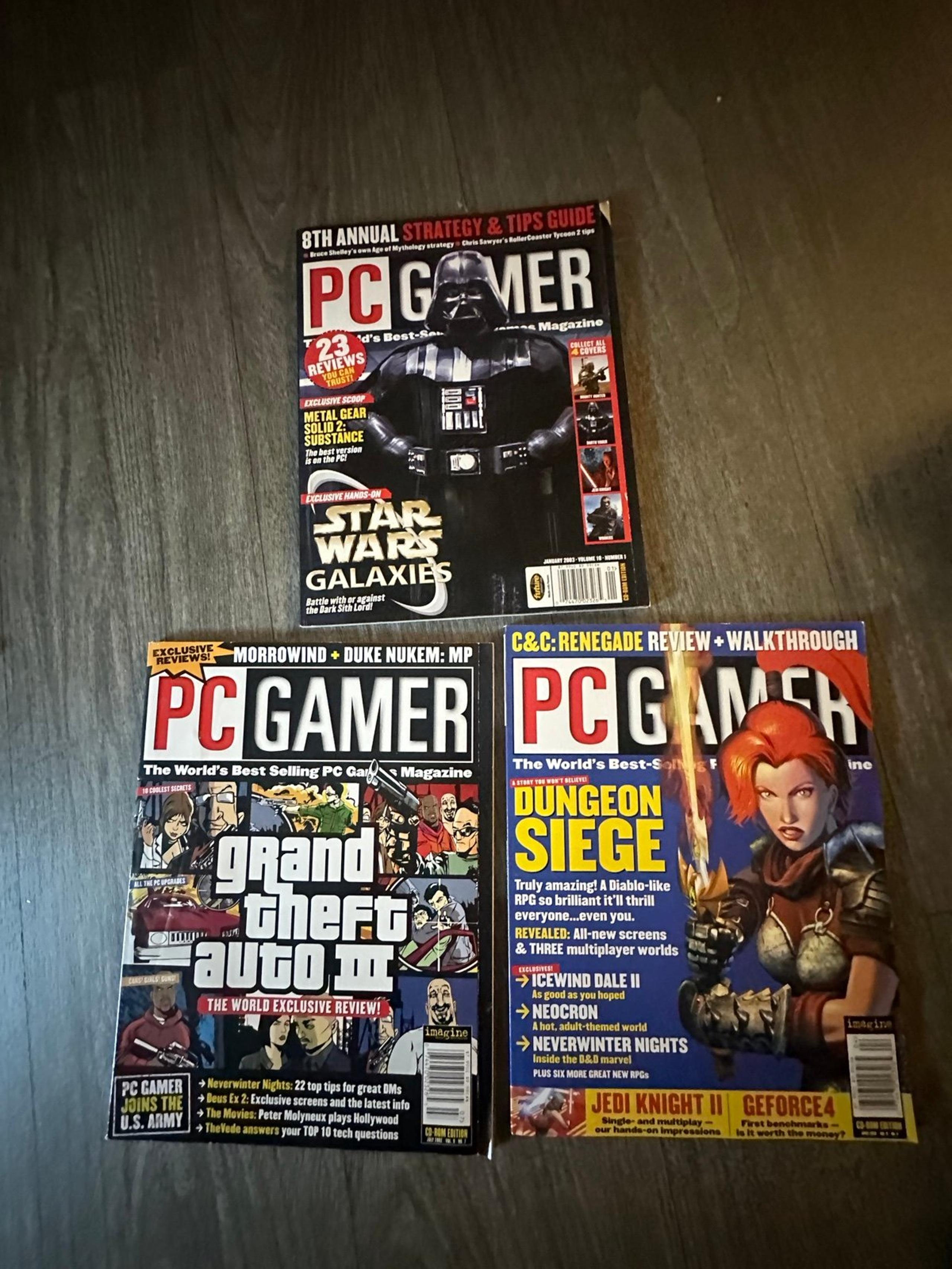 Vintage PC GAMER Magazines lot of 3 in great condition