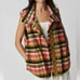 198 Free People Blanket Vest Plaid Oversized Large NWT