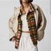 198 Free People Blanket Vest Plaid Oversized Large NWT