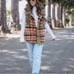 198 Free People Blanket Vest Plaid Oversized Large NWT