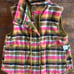 198 Free People Blanket Vest Plaid Oversized Large NWT