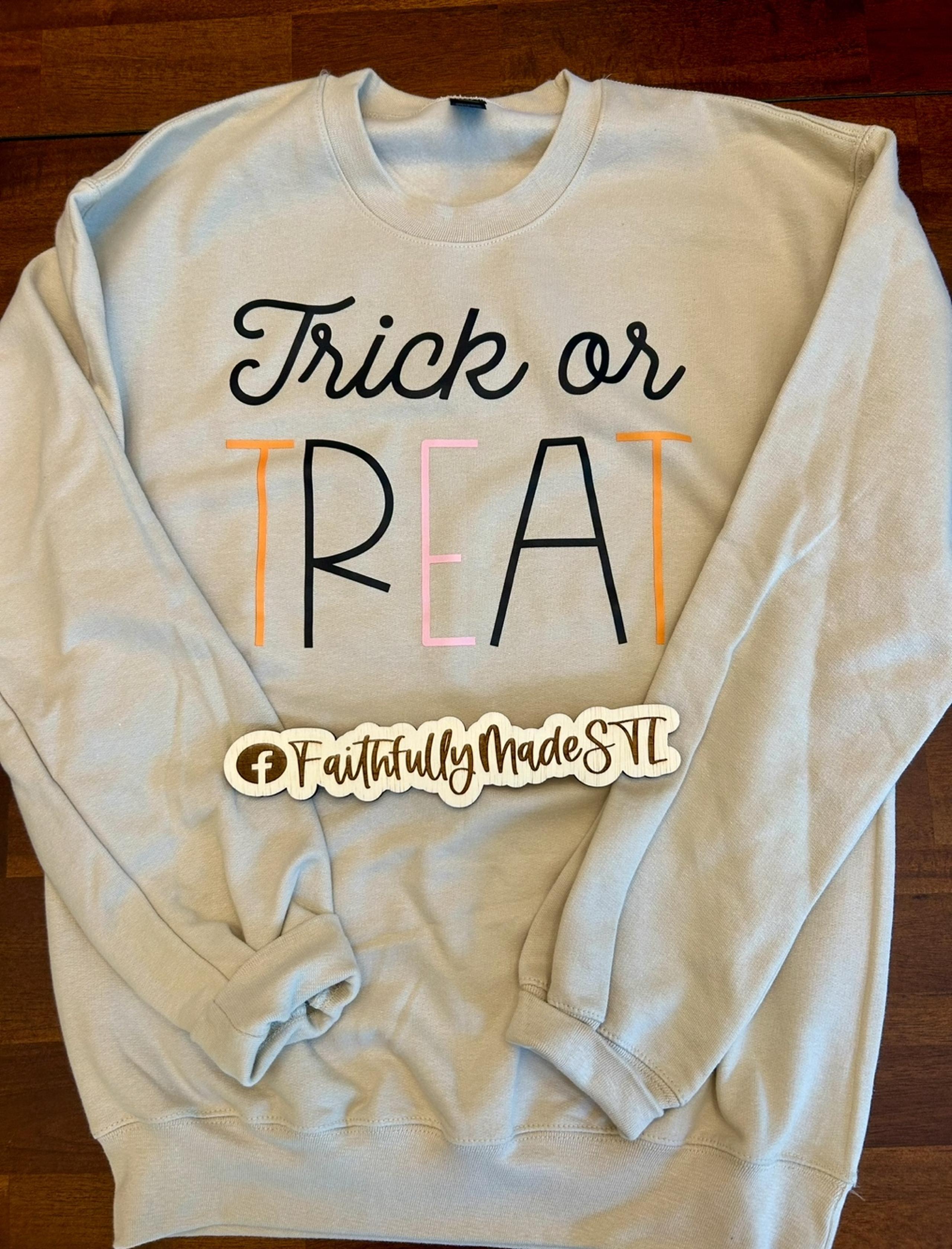 NWOT Trick or Treat Unisex Sweatshirt Size S
