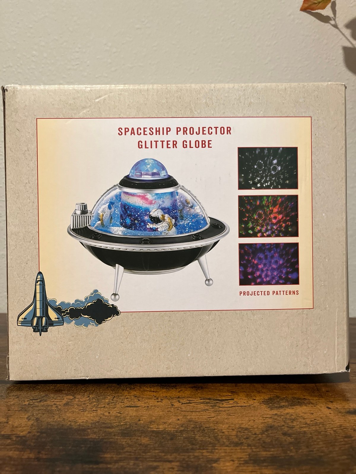 Cracker Barrel Spaceship Projector Glitter Globe