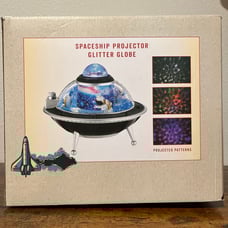 Cracker Barrel Spaceship Projector Glitter Globe