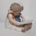 B&G Bing Grondahl Children Boy & Girl Reading A Book Denmark #1567