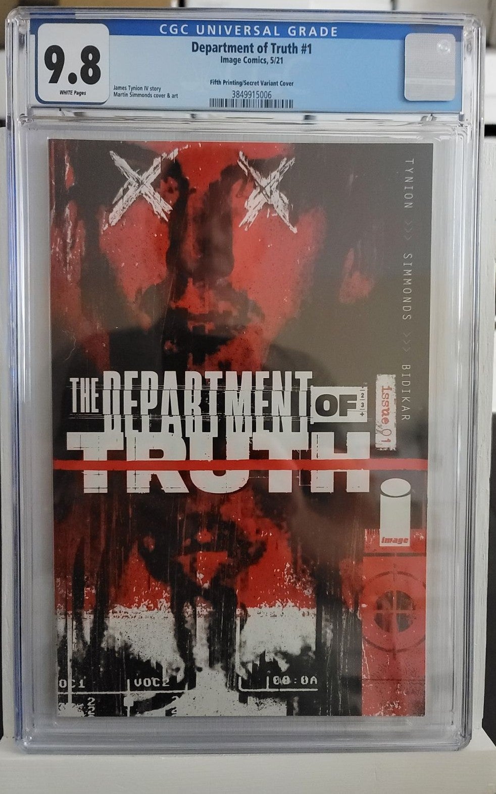 Dept. Of Truth #1 5th print Secret Variant 9 .8