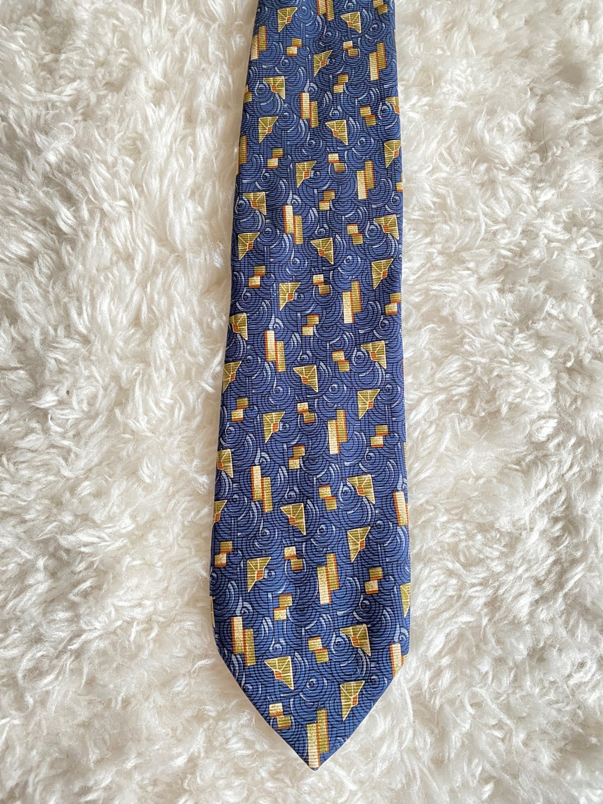 Canali Blue 100% Silk Tie Made In Italy