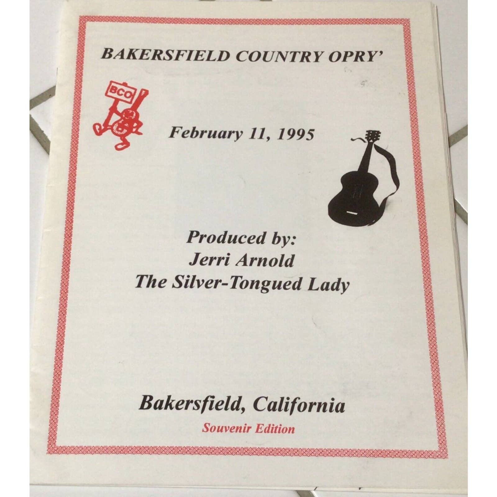 Signed by 7 Vtg Bakersfield Country Opry 1995 Program Country Western Rare 919A