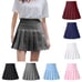 Casual College Tennis Running High Waist Pleated Skirt Summer Women Solid Color