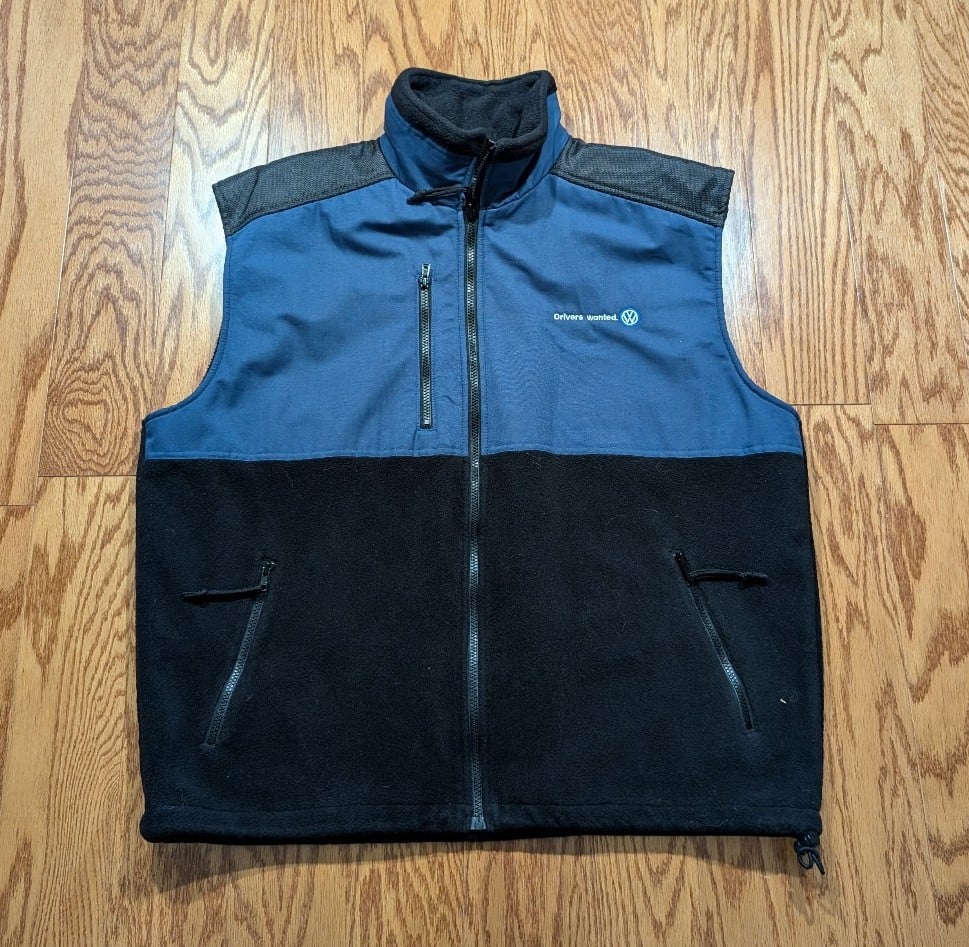 Vintage Volkswagen Collection VW Full Zip Fleece Two Tone Vest Men's Size XL
