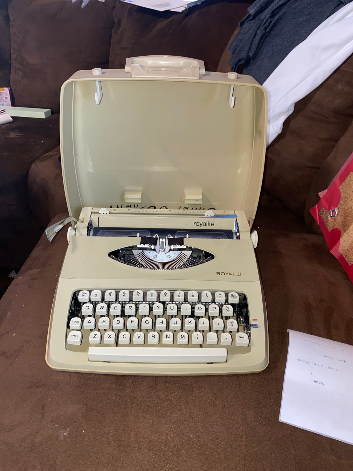 Vintage Royal Royalite Portable Typewriter With Case Made in Holland Beige