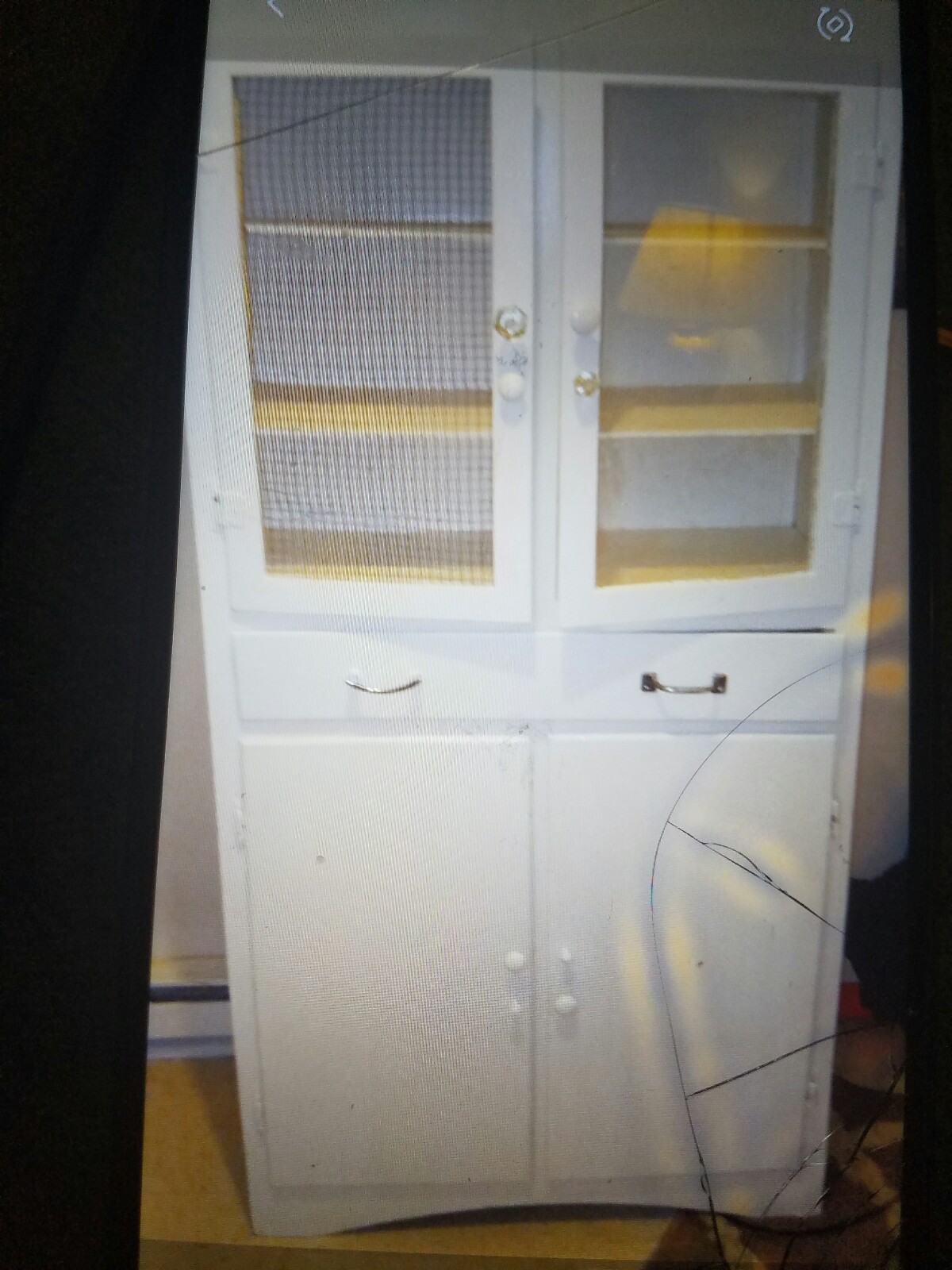 Antique Hoosier kitchen cabnet.