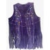 VINTAGE INCREDIBLE PURPLE HEAVY SUEDE FRINGED BEADED VEST BOHO HIPPIE FESTIVAL