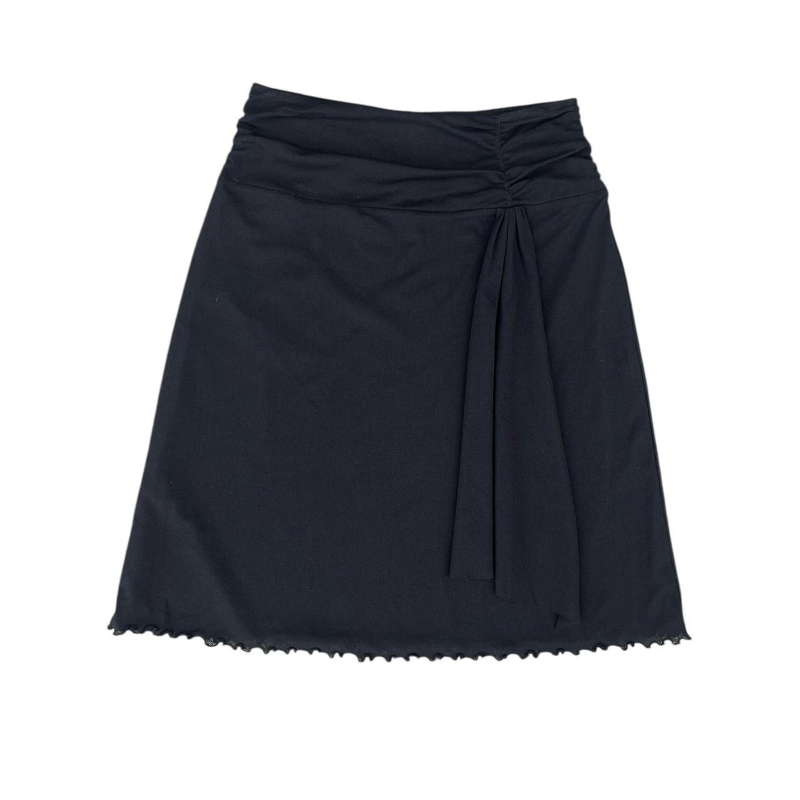 mesh semi sheer black goth stretch skirt medium