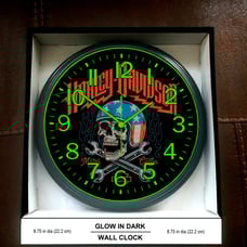 Harley Davidson Garage Shop Glow in the Dark Wall Clock NEW!