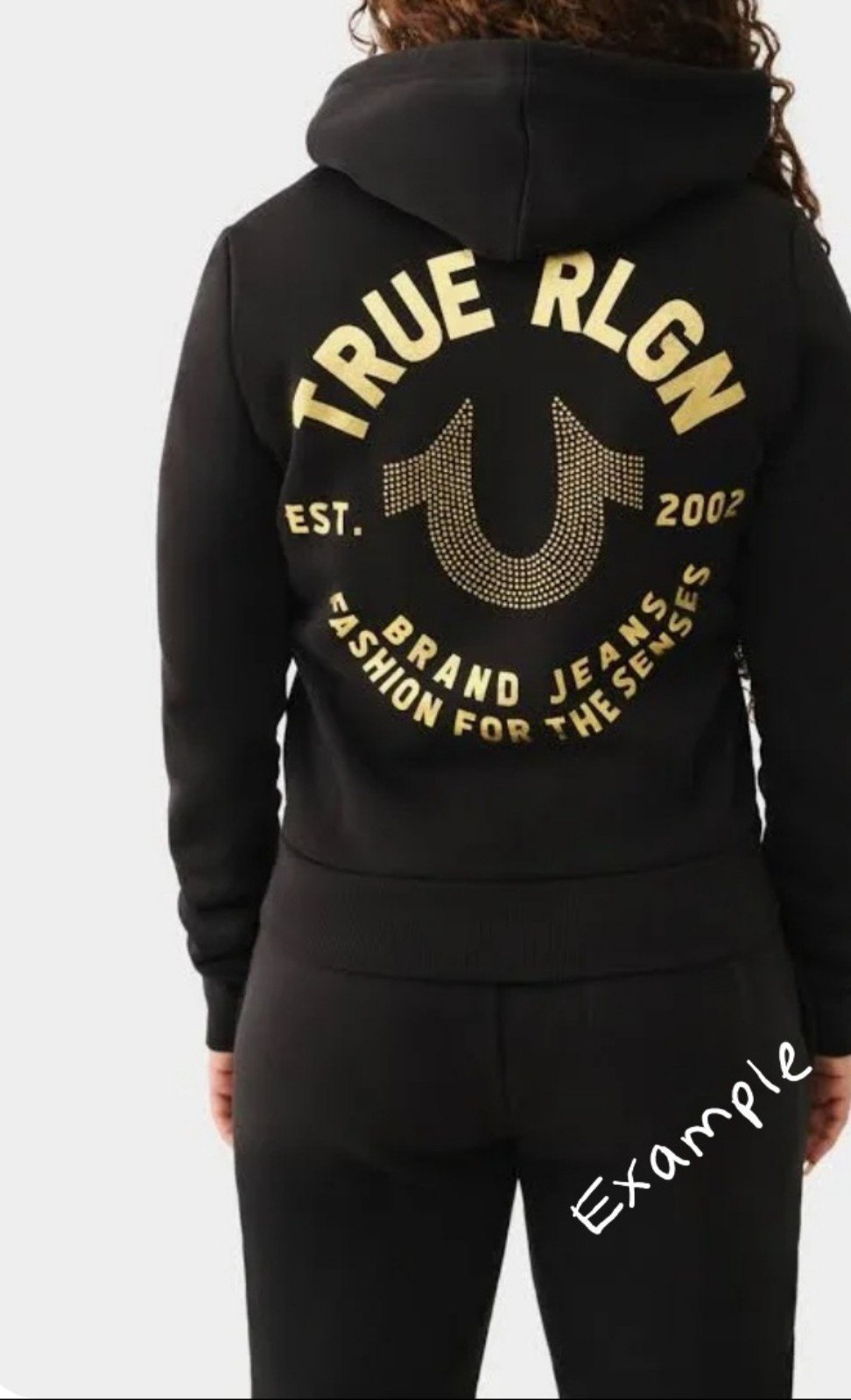 True Religion Rhinestone Gold Zipup Hoodie Size Medium