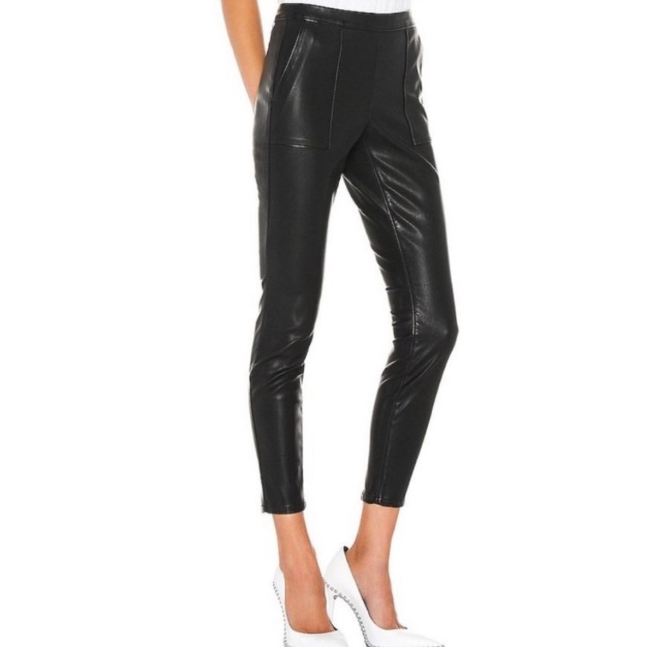 BlankNYC “The Bond” Faux Leather Black High Waist Ankle Pants Sz 30