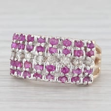 0.83ctw Ruby Diamond Cluster Ring 10k Yellow Gold Size 5.5