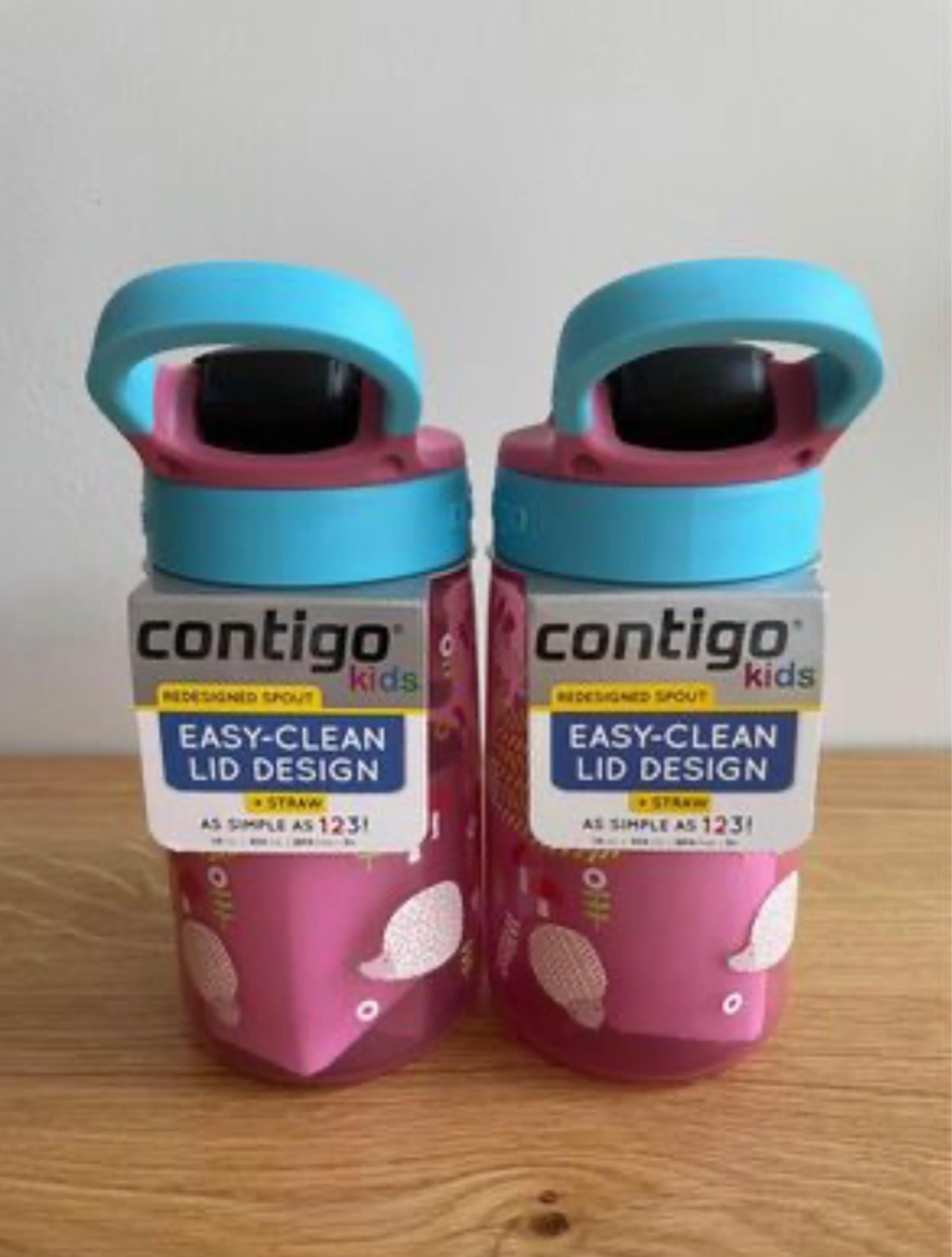 Set of 2 Brand New Contigo 14oz Plastic AutoSpout Hedgehog Kids’ Water Bottle