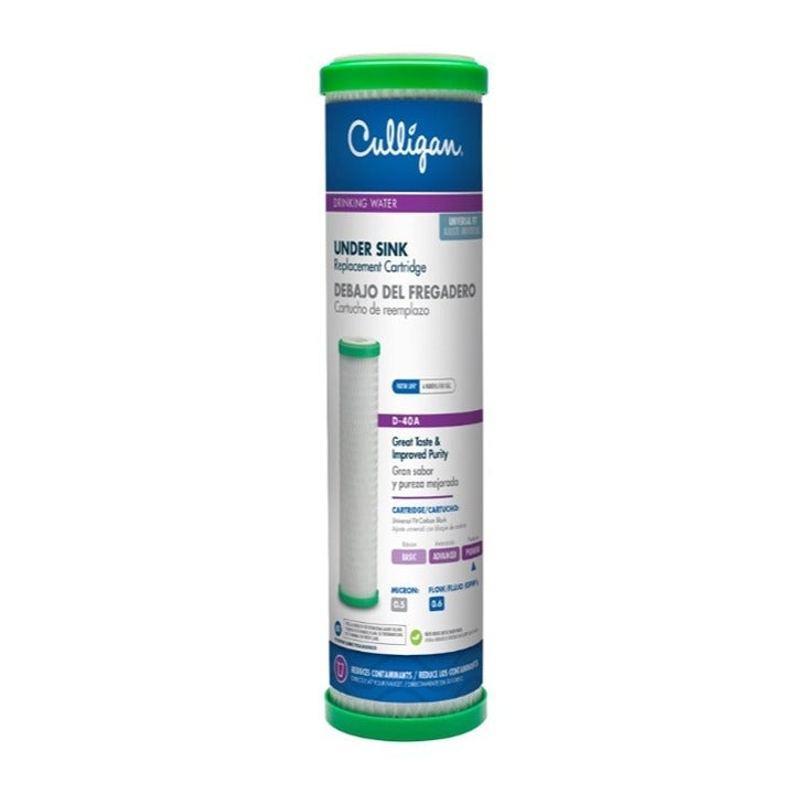 Culligan D-40A Carbon Block Replacement Cartridge Filter for Under Sink - 3pc