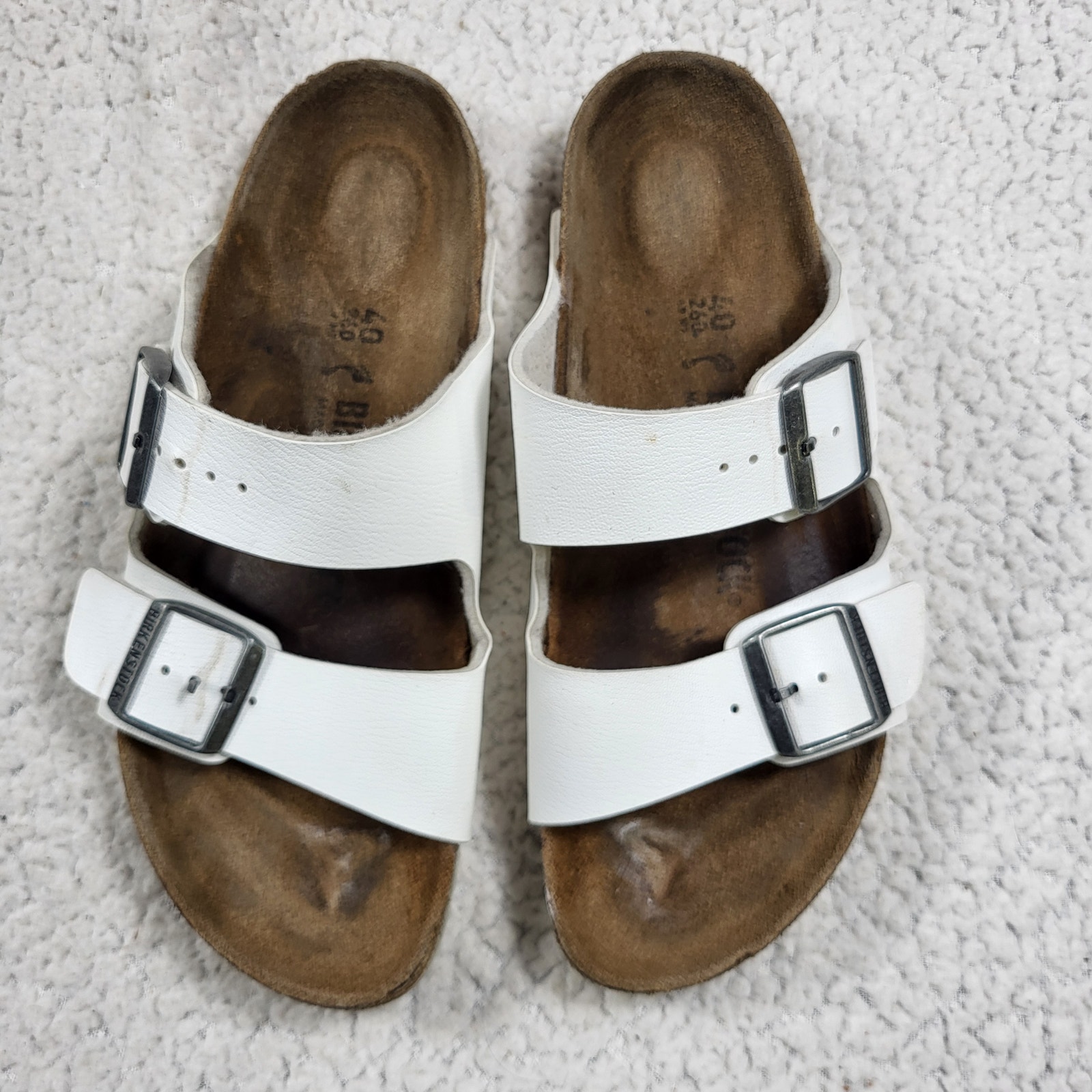 Birkenstock Arizona Birko-flor White Womens size 40 US size 9-9.5