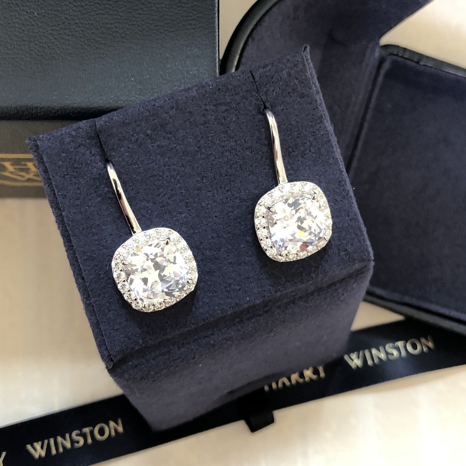 Diamond 18k White Gold Earrings Ladies