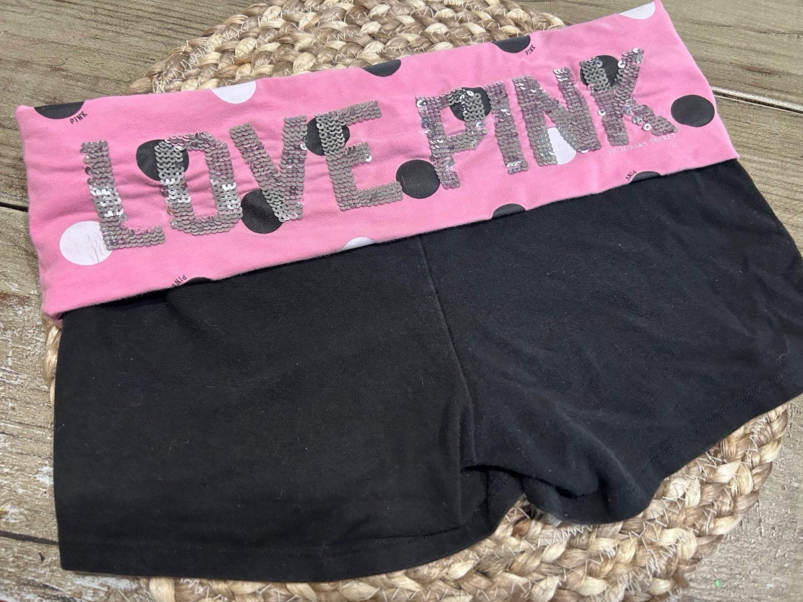 PINK YOGA Victoria Secret Y2K 2000’s Booty Shorts Daisy Dukes Bling Butt HTF
