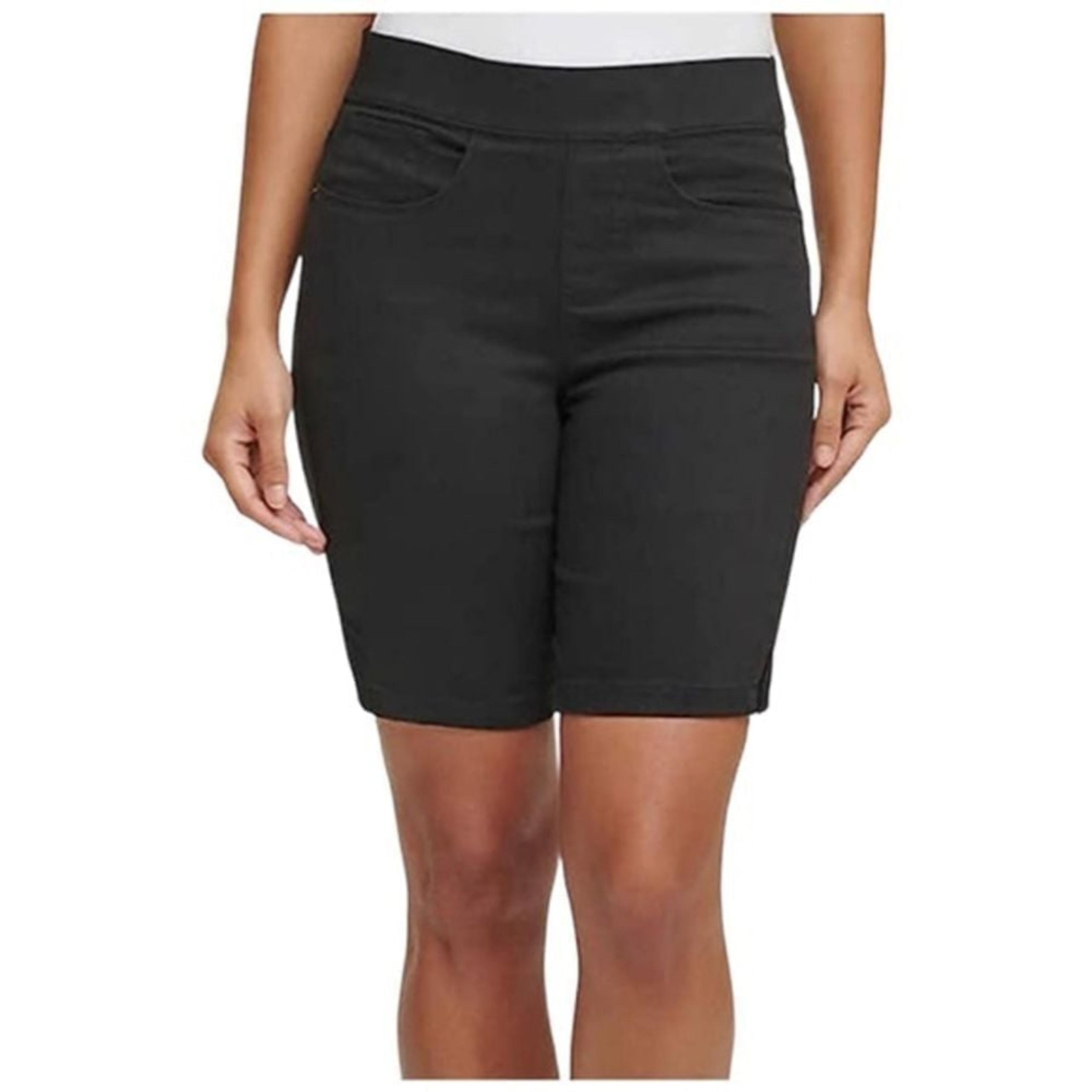 Donna Karan DKNY Jean Women Bermuda Length Shorts Stretchy Black Size S Pull On
