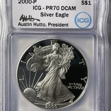 2000 ICG Proof 70 DCAM American Silver Eagle