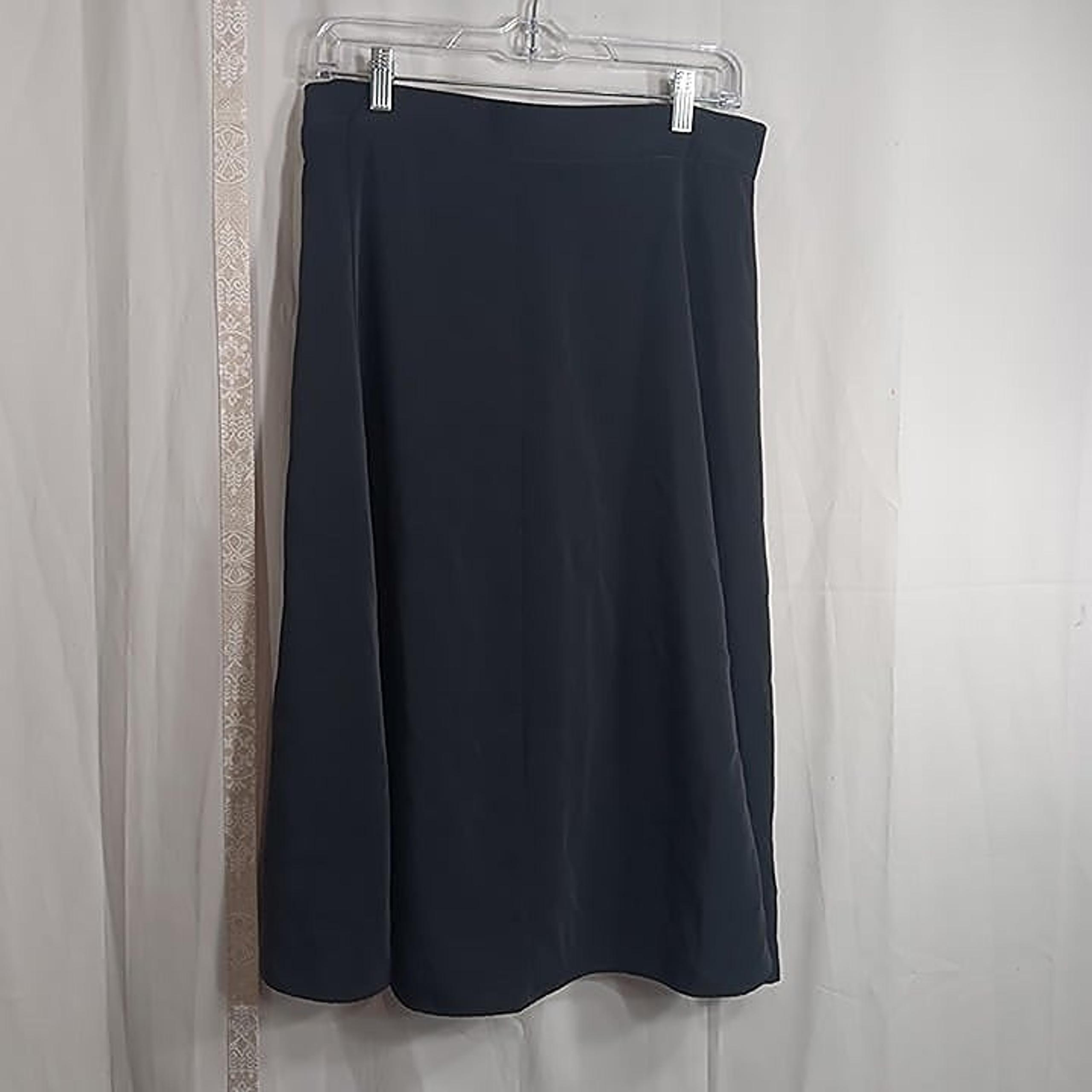 Forever 21 Black A-line/Flared Midi Women's Skirt Size Med Side Zipper E22