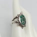 Navajo Silver Tortoise Ring With Green Malachite Stone For Women Size 7