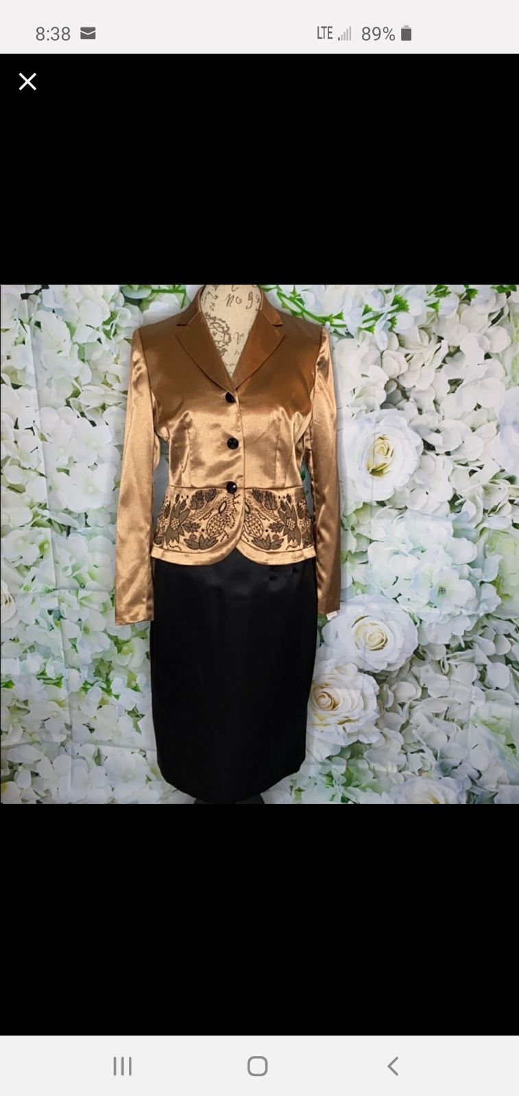 Gorgeous kasper 2 piece skirt suit,bronz