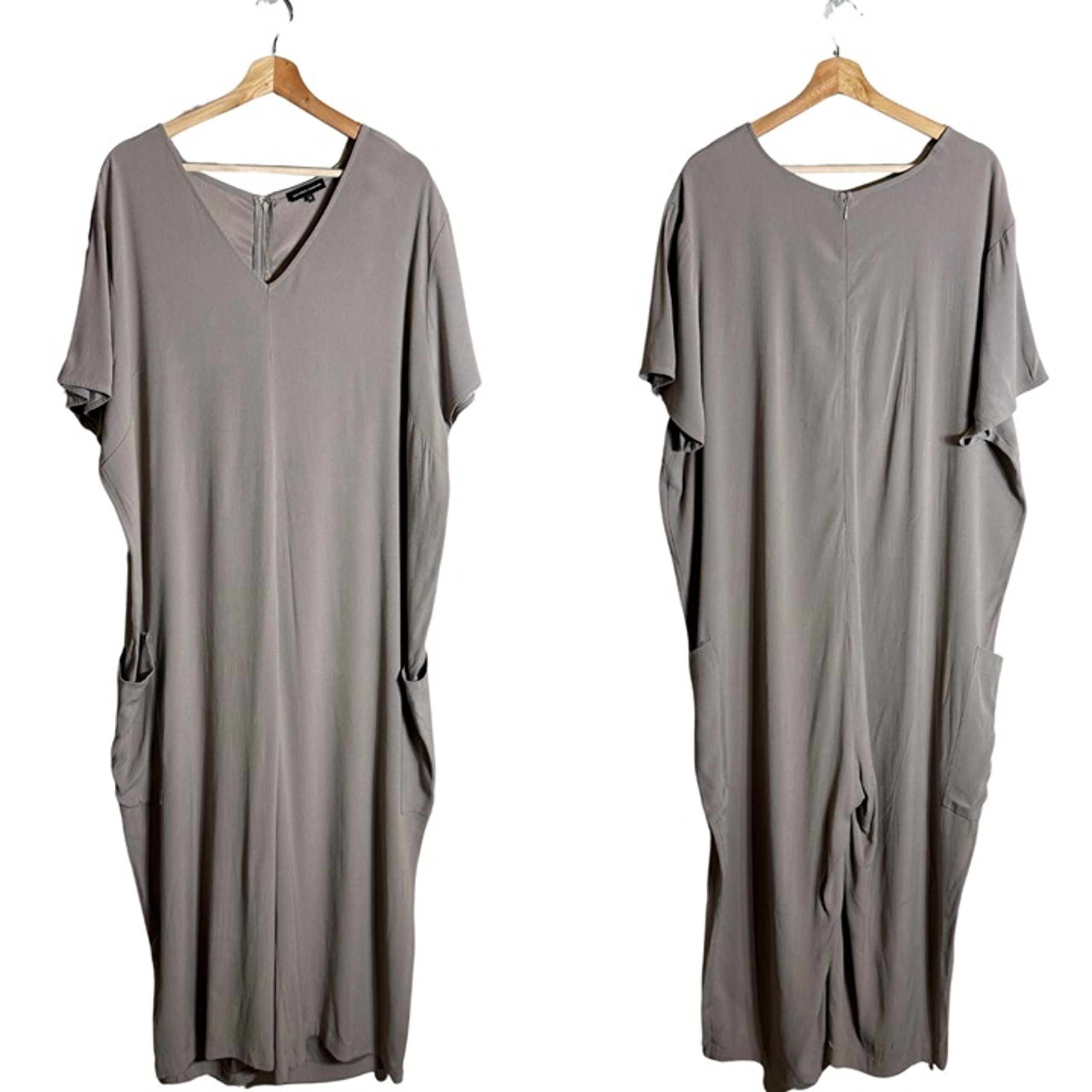 Universal Standard Kia Wide Leg Crop Jumpsuit Women's XL (26-28) Tan Minimalist