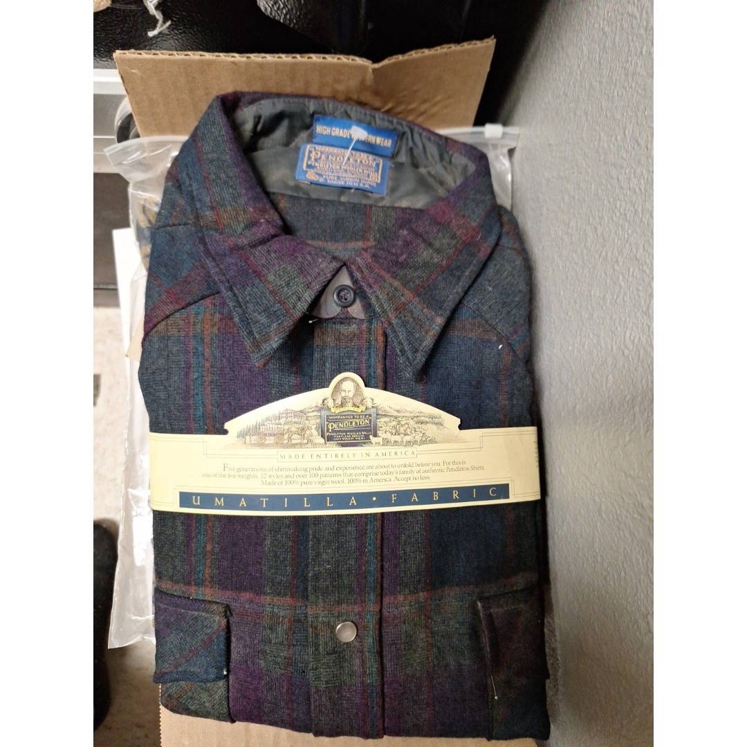 VTG PENDLETON LONG SLEEVE SHIRT 100% WOOL 90''S NEW WITH TAGS XL