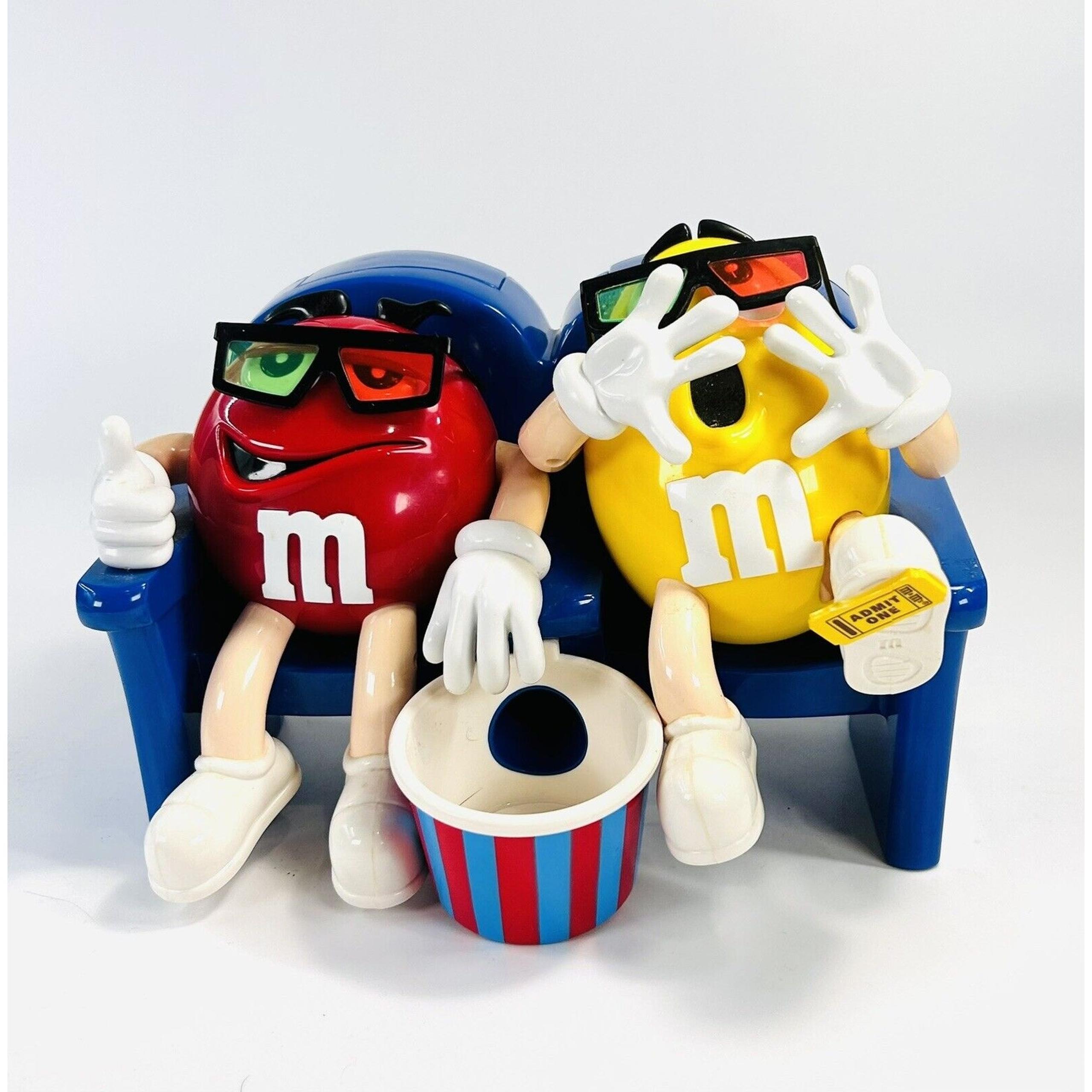Vintage M&Ms Candy Dispenser at The Movies in 3D Red Yellow Collectible