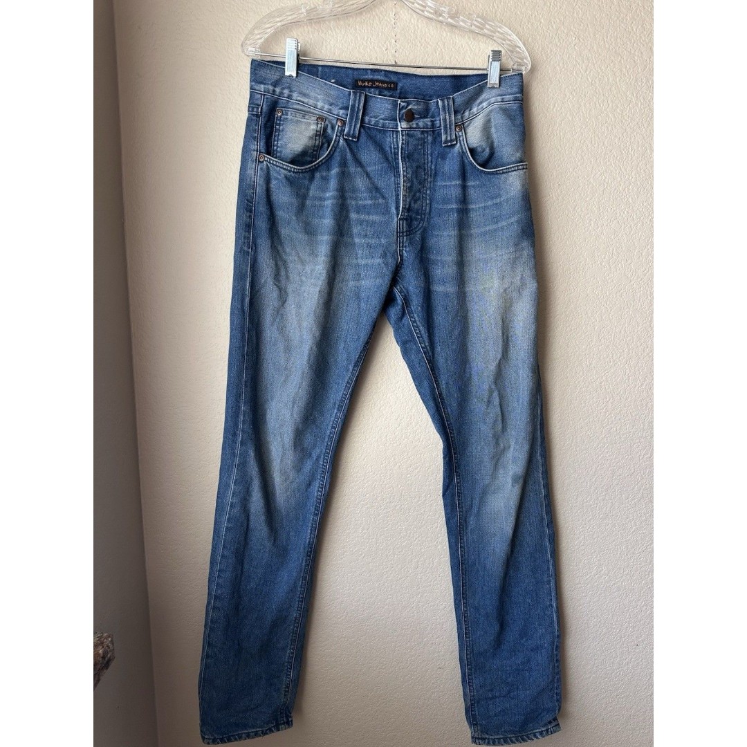 Nudie Steady Eddie Cold Blue Jeans Men's Size 31x34 Blue Denim