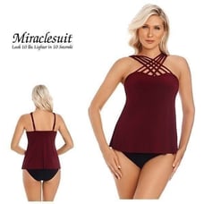 Miraclesuit strappy tankini top. Size 10