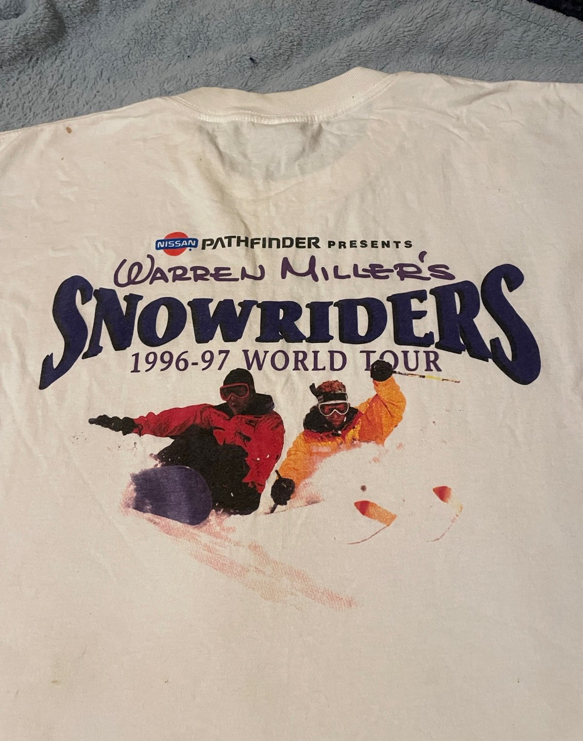 Vintage 90s Warren Millers SnowRiders 1996 Tour SKI TEAM Skiing Shirt Snowboard