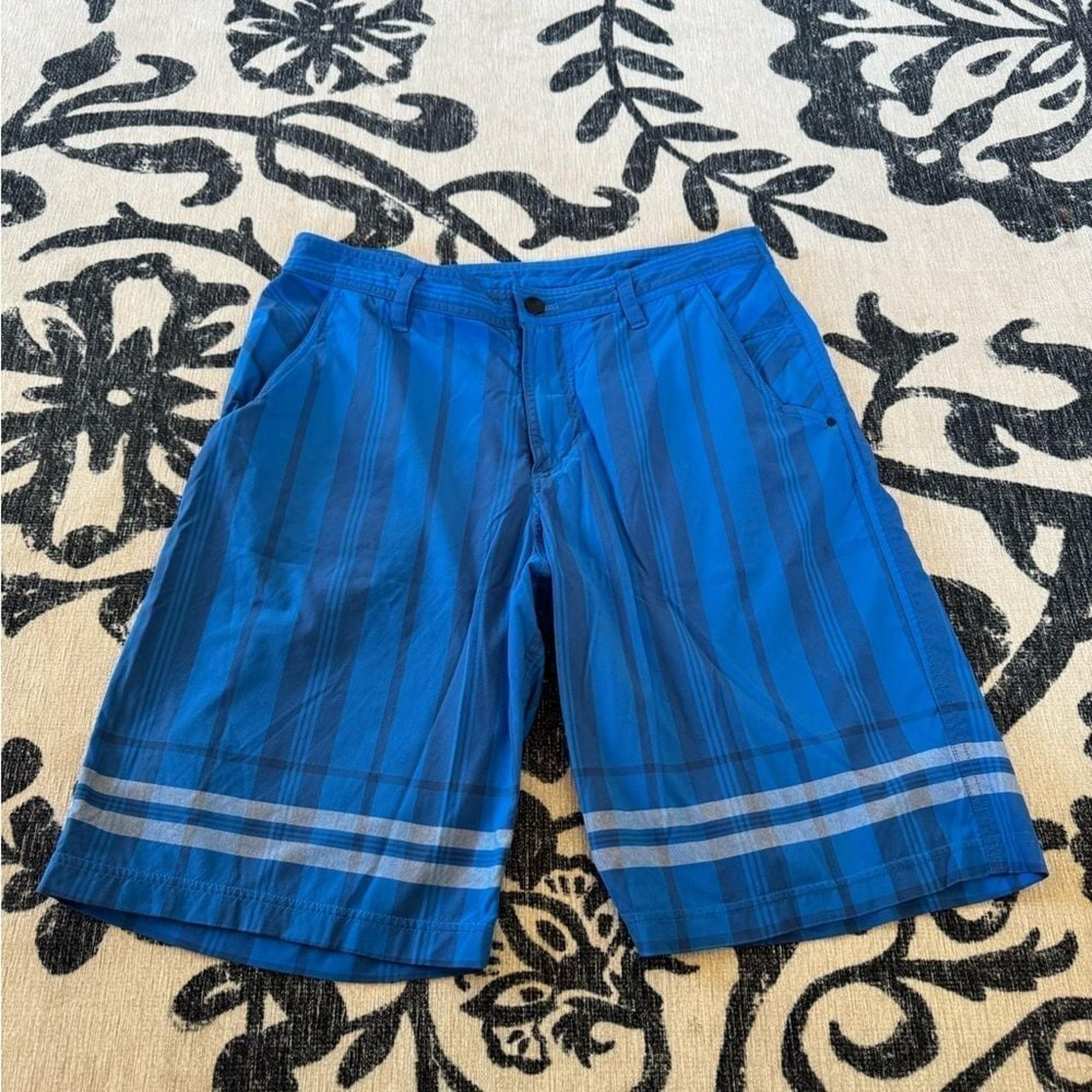 Lululemon Shorts Blue Plaid Mens Size 34