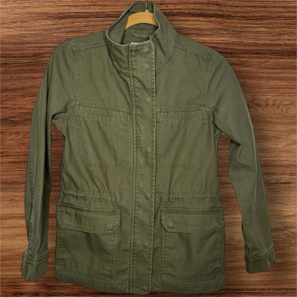 Madewell Utility Jacket XXS Surplus Military Cotton Army Olive Green Full Zip