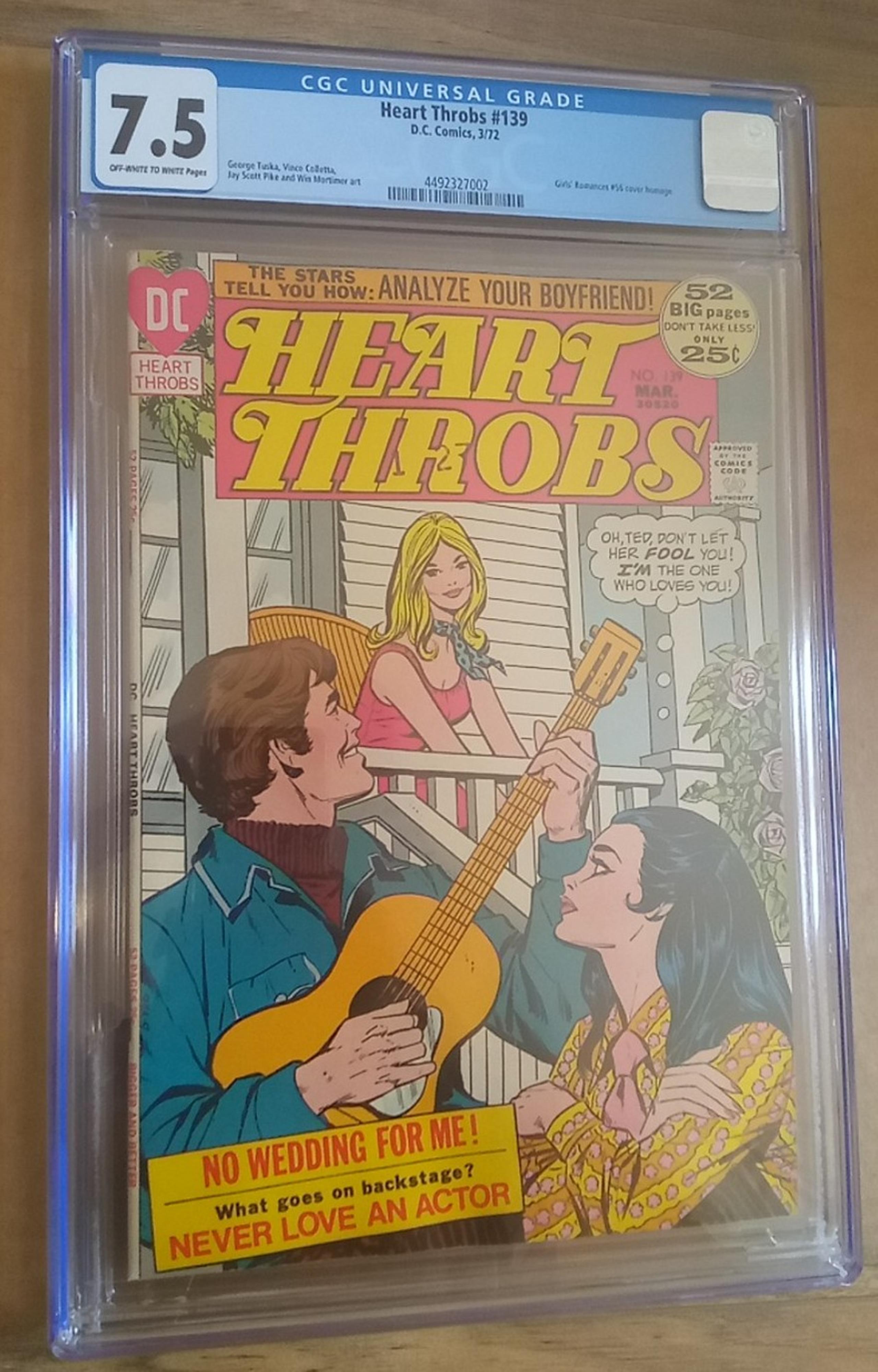 Heart Throbs #139 CGC 7.5 DC COMICS * ROMANCE