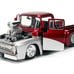 1956 Ford F-100 Pickup Truck Red Metallic with Silver Accents and Jada Gas Pump