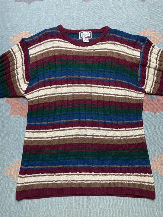 注目の福袋！ grandpa sweater knit acrylic Vintage Cosby multicolor stripe トップス